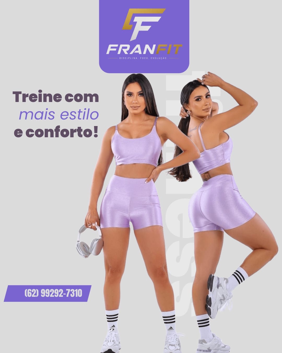 Conjunto fitness lilás FranFit